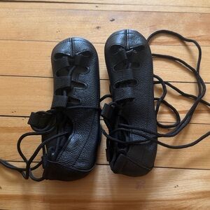 Black Leather Irish Dance Shoes EUC